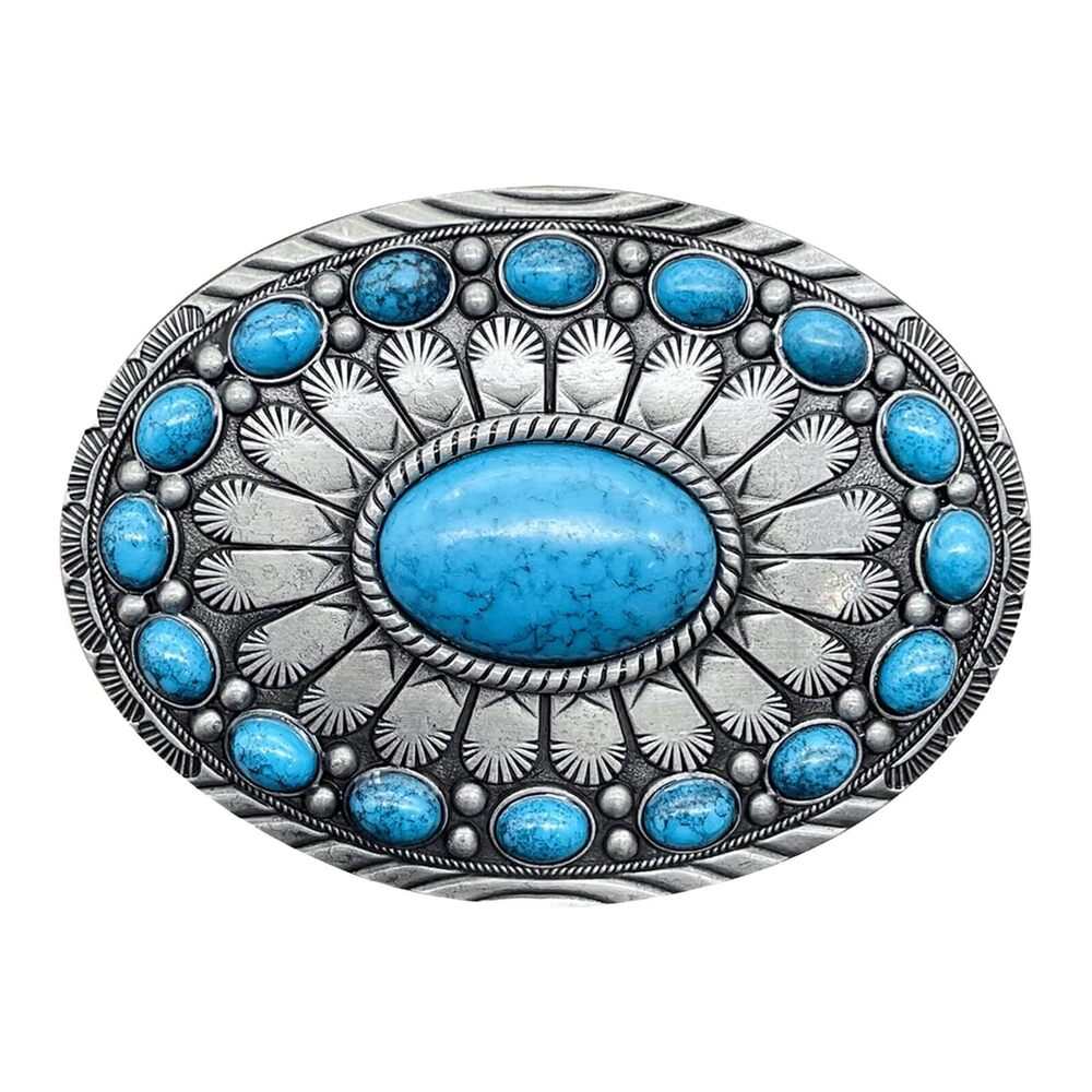 8402 Turquoise Belt Buckle Vintage Western Cowboy Cowgirl Rodeo Belt